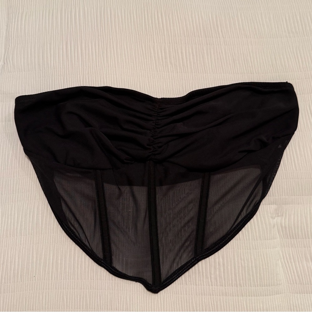 SHEIN Black Mesh Crop Top